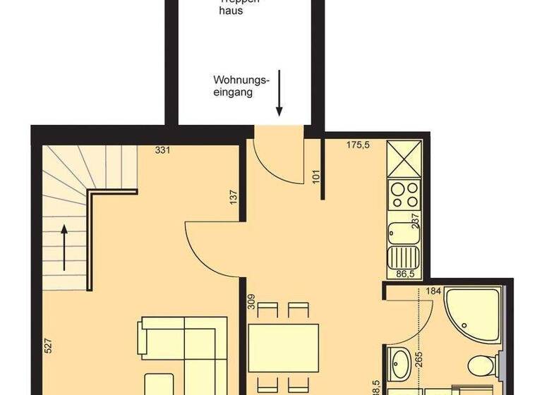 Maisonette zur Miete 938 € 3 Zimmer 58,9 m² 3. Geschoss Wellingdorf Kiel 24148