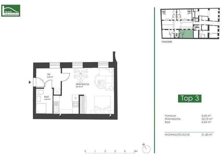 Studio zur Miete 862 € 1 Zimmer 30,5 m² EG Wien 1030