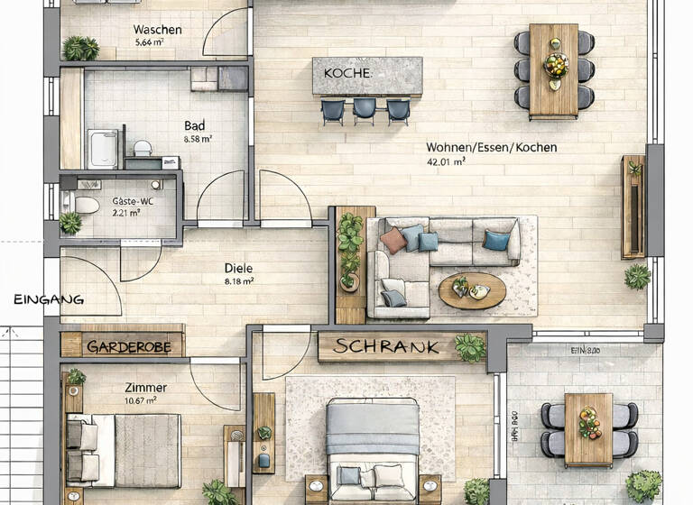 Wohnung zum Kauf - Erstbezug 460.000 € 3 Zimmer 90 m² Tannenbergstraße 34a bis 34d Lüttringhausen Remscheid 42899