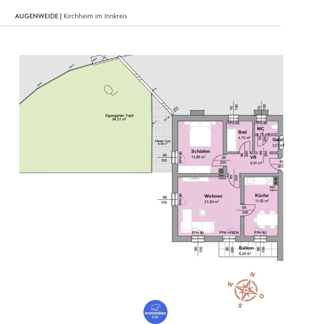 Wohnung zum Kauf 169.000 € 2,5 Zimmer 61,7 m²<br/>Wohnfläche 1.<br/>Geschoss Kirchheim im Innkreis 4932