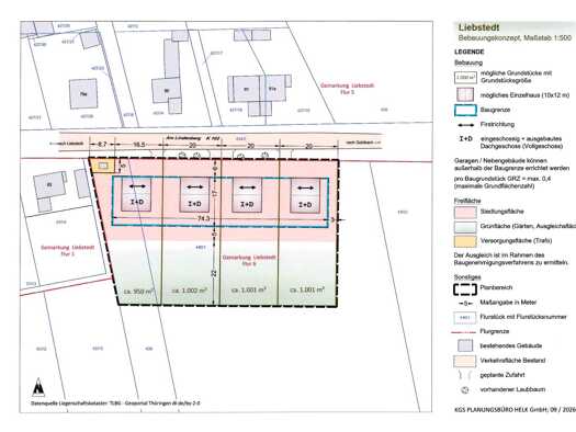 Grundstück zum Kauf 80.750 € 950 m² Grundstück Baugenehmigung vorhanden Liebstedt Ilmtal-Weinstraße 99510