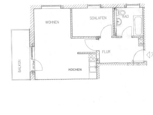 Wohnung zur Miete 360 € 2 Zimmer 42,4 m² 1. Geschoss Jeßnitzer Straße 1 D Zörbig Zörbig 06780