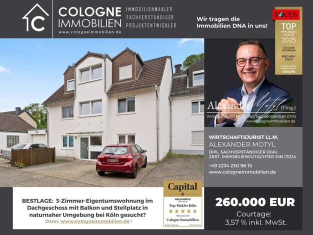Wohnung zum Kauf 250.000 € 3 Zimmer 86 m² 2. Geschoss Grube Carl Frechen 50226