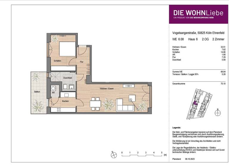 Wohnung zum Kauf - Erstbezug 587.900 € 2 Zimmer 75,1 m² Vogelsanger Straße 271 Ehrenfeld Köln 50825