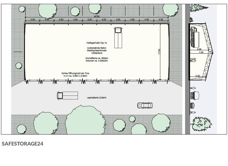 Halle/Industriefläche zur Miete provisionsfrei 1.600 € 800 m² Lagerfläche Wolfsruh Großwoltersdorf 16775