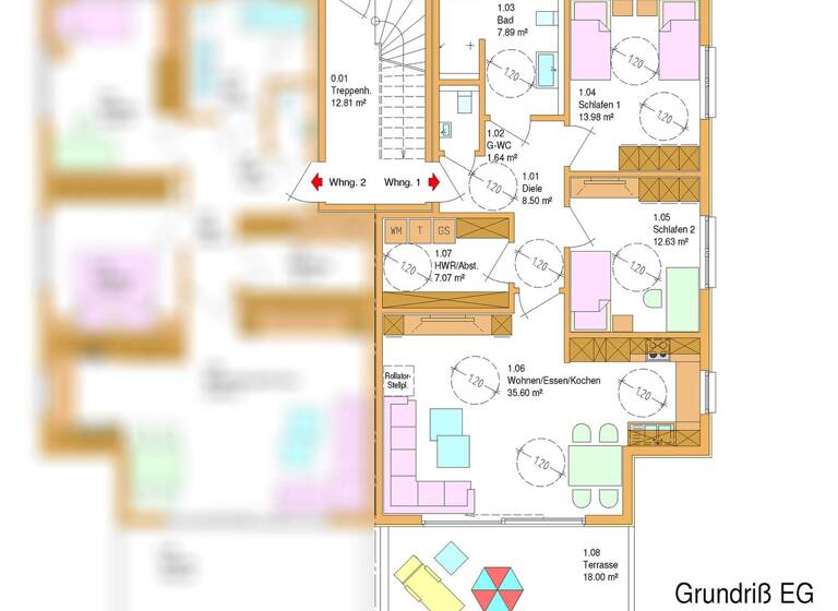 Terrassenwohnung zur Miete - Erstbezug 1.150 € 3 Zimmer 96,8 m² EG frei ab sofort Neuer Weg 49A Nordenholz Hude (Oldenburg) 27798