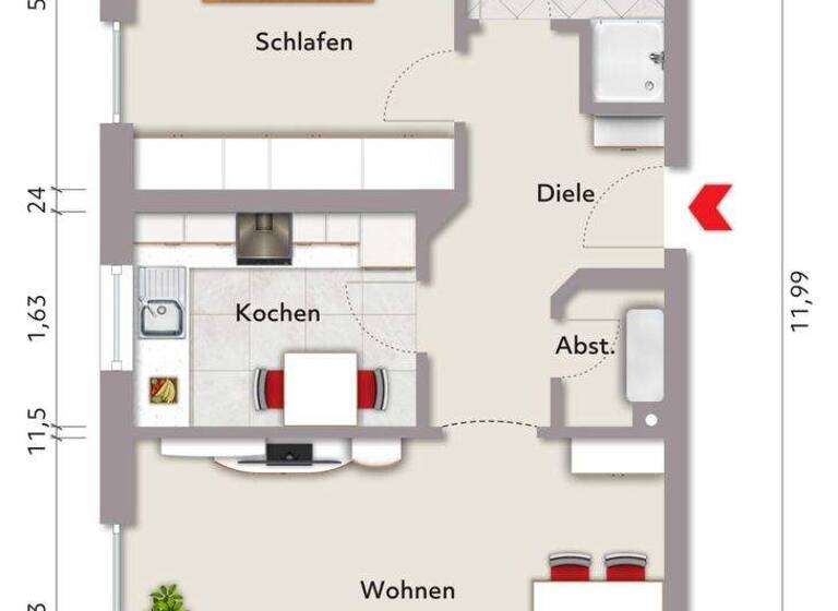 Wohnung zum Kauf 192.000 € 2 Zimmer 64 m² Mühldorf 84453