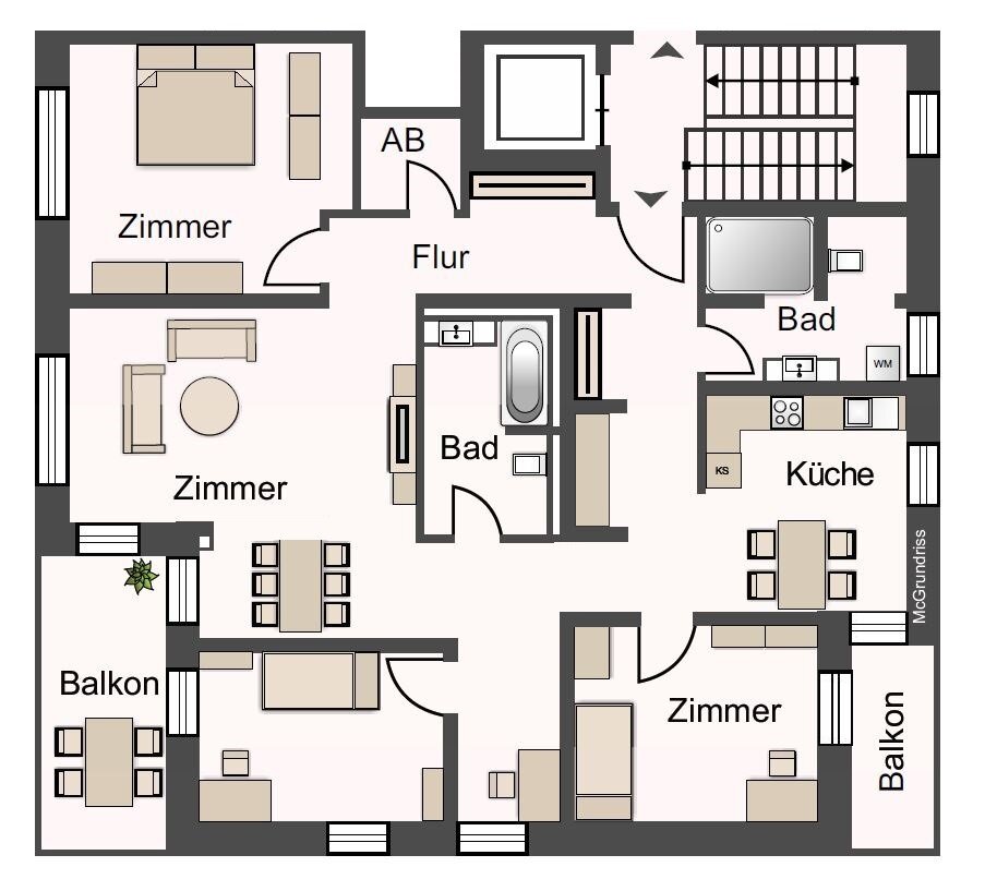 Penthouse zur Miete 1.790 € 4 Zimmer 132 m²<br/>Wohnfläche 4.<br/>Geschoss Naumburg Naumburg (Saale) 06618