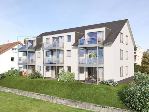 Wohnung zur Miete - Erstbezug 1.228 € 3 Zimmer 76,8 m² Geschoss 3/3 frei ab sofort Bei der Bachbruck Böhringen Radolfzell am Bodensee 78315
