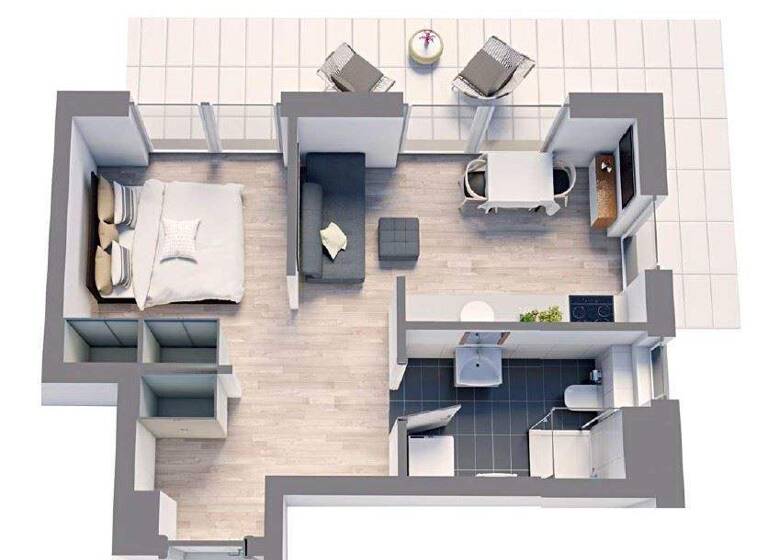 Terrassenwohnung zum Kauf - Neubau provisionsfrei als Kapitalanlage geeignet 378.000 € 2 Zimmer 44,3 m² Partenkirchen Garmisch-Partenkirchen 82467