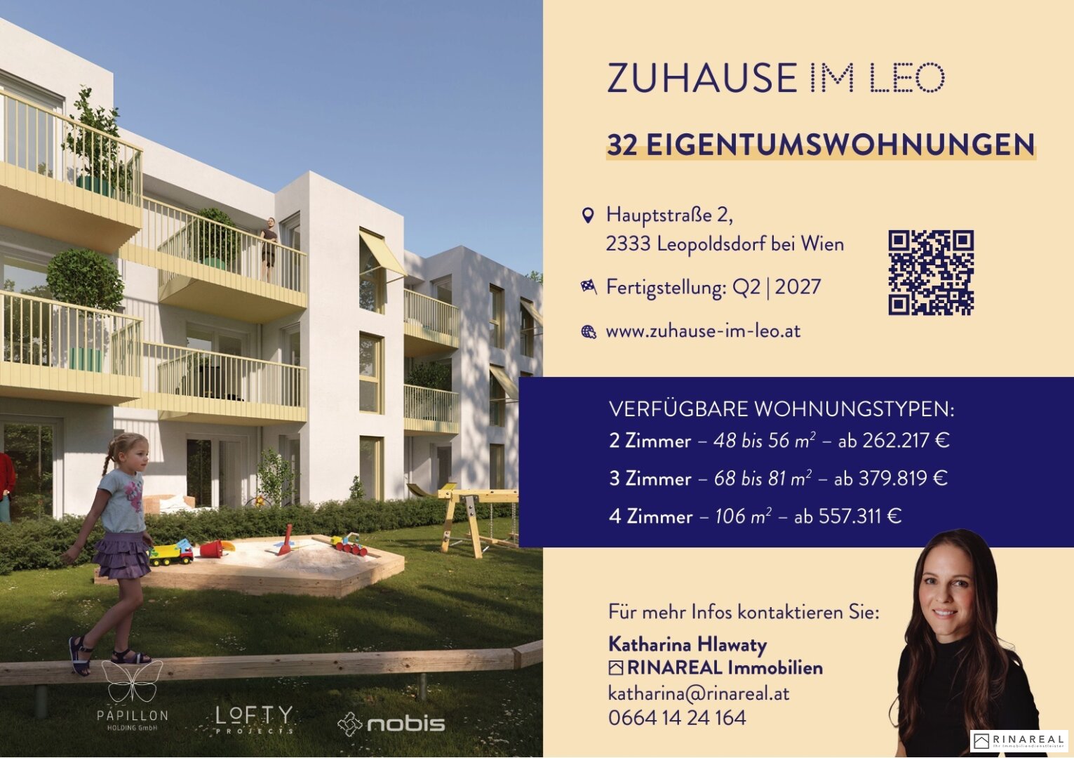 Wohnung zum Kauf 308.948 € 2 Zimmer 51,6 m²<br/>Wohnfläche EG<br/>Geschoss Leopoldsdorf 2333