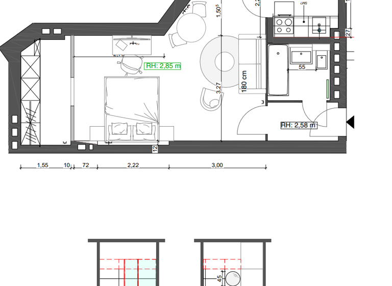 Wohnung zur Miete 1.224 € 1 Zimmer 40 m²<br/>Wohnfläche 1.<br/>Geschoss Prenzlauer Berg Berlin 10437