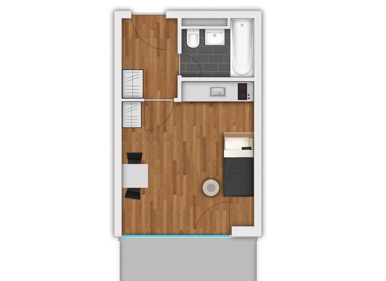 Studio zur Miete 1.300 € 1 Zimmer 26,1 m² 2. Geschoss frei ab 15.04.2026 Leopoldstraße 206 Schwabing-Freimann München 80804