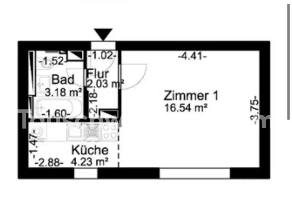 Wohnung zur Miete 330 € 1 Zimmer 27 m²<br/>Wohnfläche EG<br/>Geschoss Westend Berlin 10587