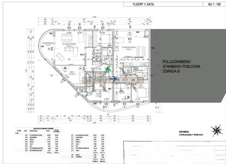 Wohnung zum Kauf 260.000 € 2 Zimmer 70 m² 1. Geschoss Porec Centar - Gulici