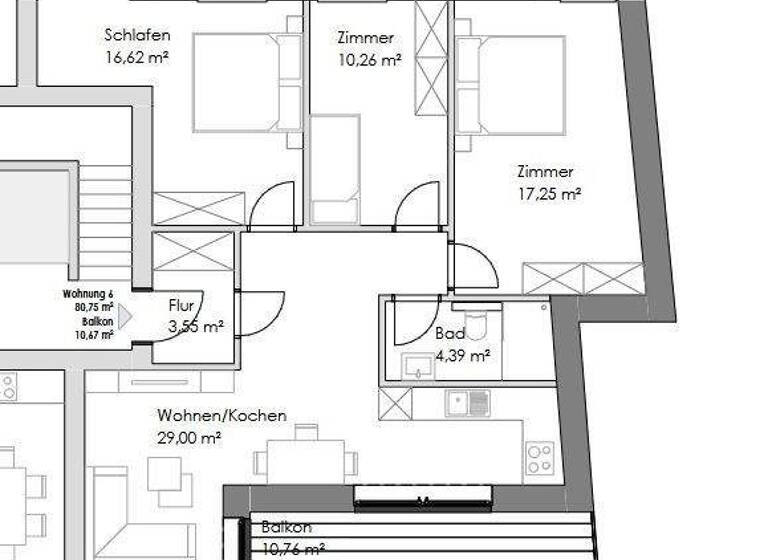 Wohnung zum Kauf 427.500 € 4 Zimmer 83,4 m² 2. Geschoss Abdenastraße 2 Stadtzentrum Emden 26721