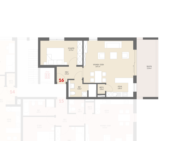 Wohnung zum Kauf - Neubau provisionsfrei 356.000 € 2 Zimmer 65,1 m² 2. Geschoss Kanderweg Binzen 79589