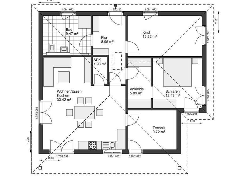 Bungalow zum Kauf 733.654 € 3 Zimmer 97 m² 593 m² Grundstück Prerow 18375