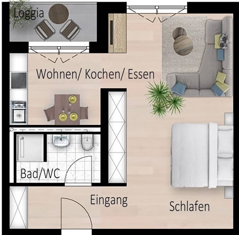 Studio zur Miete 580 € 1 Zimmer 45 m² 1. Geschoss frei ab 01.08.2025 Hauptstr. 87 Urloffen Appenweier 77767