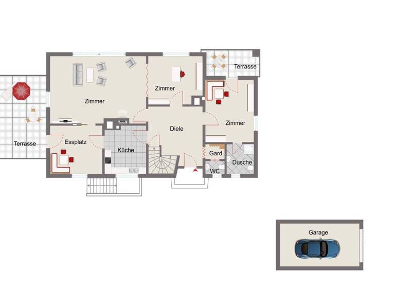 Einfamilienhaus zum Kauf 1.300.000 € 7 Zimmer 183 m² 1.088 m² Grundstück Frauenland Würzburg 97074