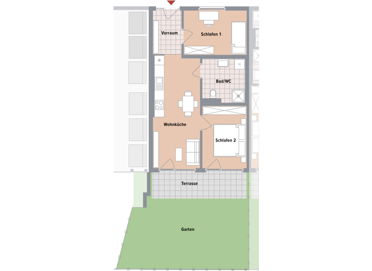 Wohnung zum Kauf - Erstbezug 237.700 € 3 Zimmer 52,9 m² EG Puntigam Graz,17.Bez.:Puntigam 8055