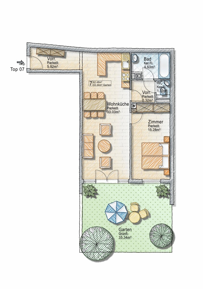 Wohnung zur Miete 951 € 2 Zimmer 63 m²<br/>Wohnfläche ENDRESSTRAßE 110/Top 7 Wien 1232