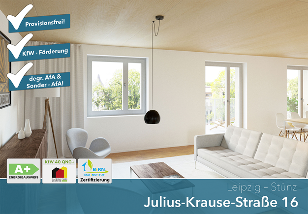 Wohnung zum Kauf - Neubau provisionsfrei als Kapitalanlage geeignet 504.336 € 5 Zimmer 110,6 m² Julius-Krause-Straße 16 Sellerhausen-Stünz Leipzig 04318