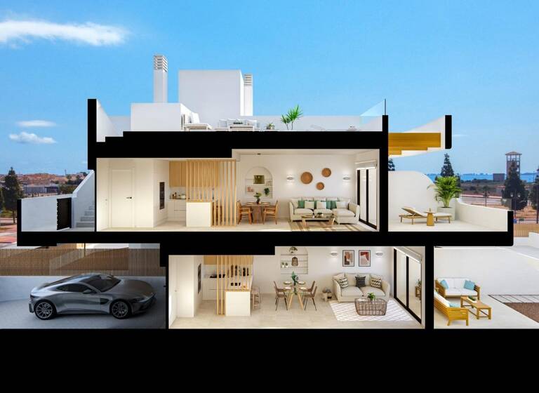 Bungalow zum Kauf provisionsfrei 304.000 € 3 Zimmer 65 m² 72 m² Grundstück Calle Maestro Joaquin Sanchez Los Alcázares 30710