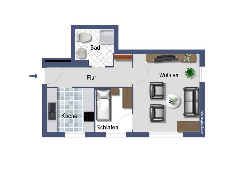 Wohnung zum Kauf provisionsfrei 165.000 € 1,5 Zimmer 37,5 m² 3. Geschoss Nieder Kirchweg 41 Nied Frankfurt am Main 65934
