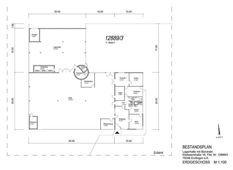Lagerhalle zur Miete 7.950 € 1.050 m² Lagerfläche Endingen Endingen am Kaiserstuhl 79346