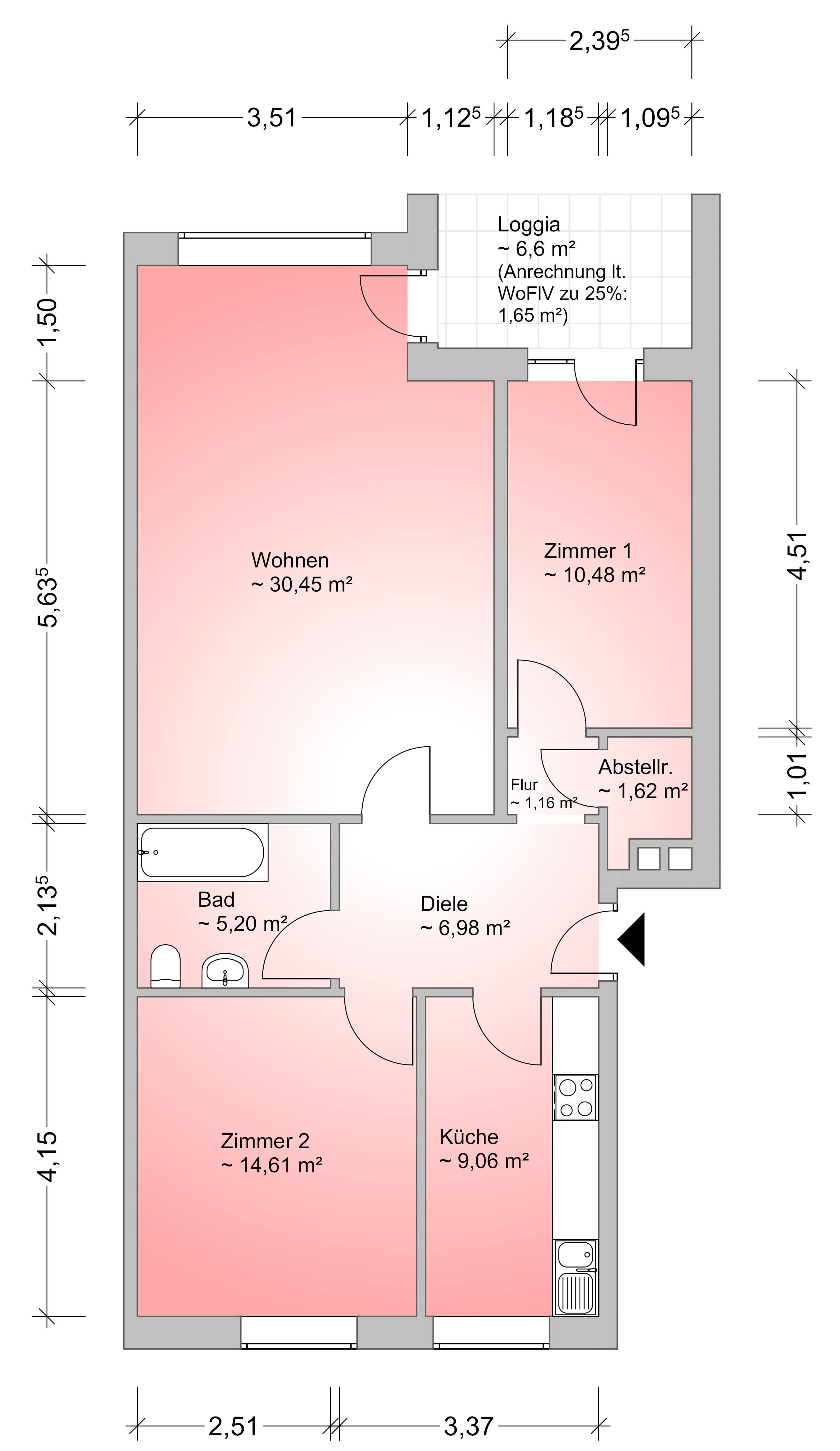 Wohnung zum Kauf 296.000 € 3 Zimmer 81,2 m²<br/>Wohnfläche 2.<br/>Geschoss ab sofort<br/>Verfügbarkeit Hausbruch Hamburg 21147