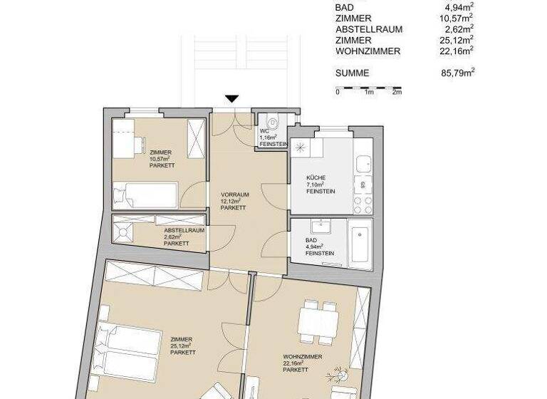 Wohnung zum Kauf 750.000 € 3 Zimmer 85,8 m² 3. Geschoss Wien 1080