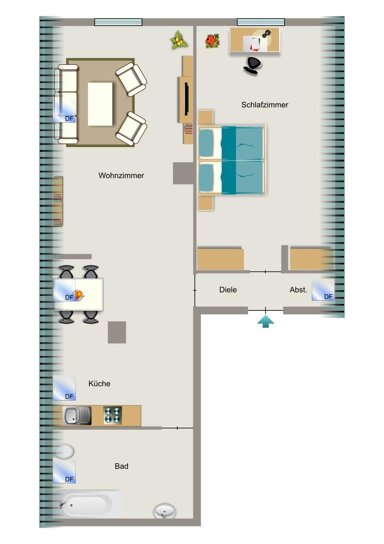 Wohnung zur Miete 410 € 2,5 Zimmer 40,4 m² 2. Geschoss Freiherr-vom-Stein-Straße 17 Heißen - Nord Mülheim 45473