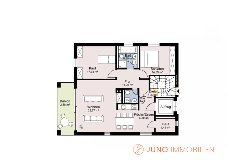 Wohnung zum Kauf 822.000 € 3 Zimmer 109 m² 1. Geschoss Bredeney Essen 45133