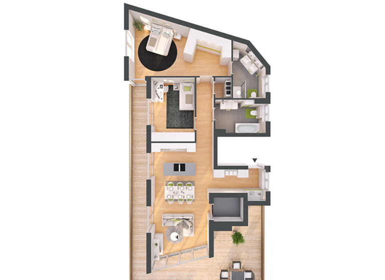 Wohnung zum Kauf - Neubau provisionsfrei 3 Zimmer 97,6 m² 3. Geschoss Kranebitterbodenweg 2 Hötting Innsbruck 6020
