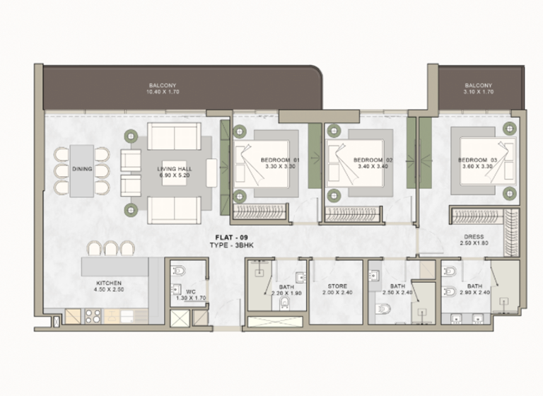 Wohnung zum Kauf - Erstbezug provisionsfrei 625.242 € 4 Zimmer 164,6 m² Dubai