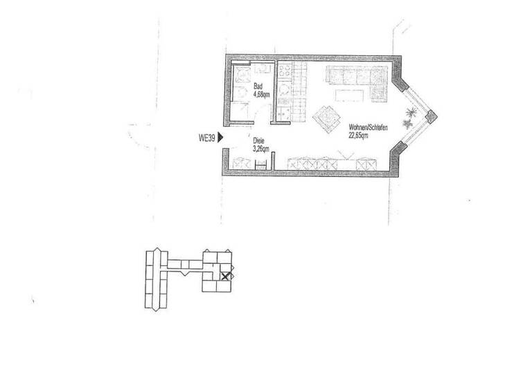 Studio zur Miete 230 € 1 Zimmer 30,6 m² EG frei ab sofort An der Froschweide 13 Aga Gera 07554