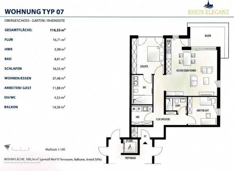 Wohnung zum Kauf - Erstbezug als Kapitalanlage geeignet 589.896 € 3 Zimmer 116,5 m² Rheintalstraße 58 Niederbreisig Bad Breisig 53498