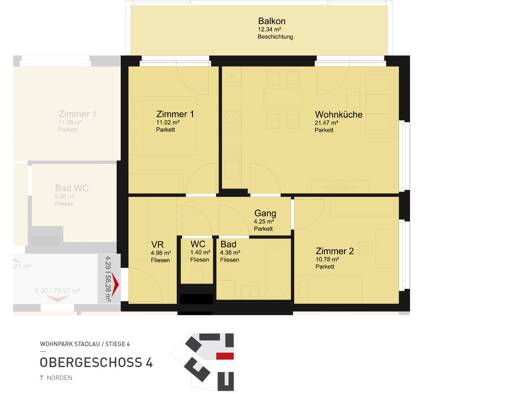 Wohnung zur Miete 834 € 3 Zimmer 58,1 m² frei ab 15.04.2026 Stadlauer Straße 64 Wien 1220