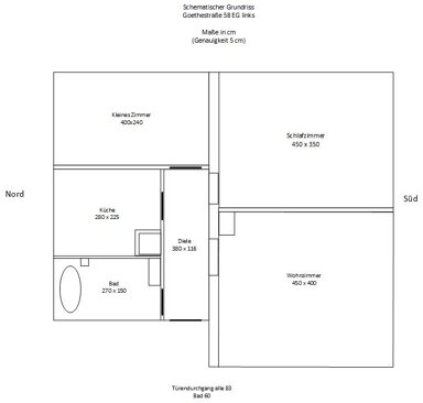 Wohnung zur Miete 660 € 2,5 Zimmer 60 m² 3. Geschoss frei ab sofort Goethestraße Ledermuseum Offenbach am Main 63067