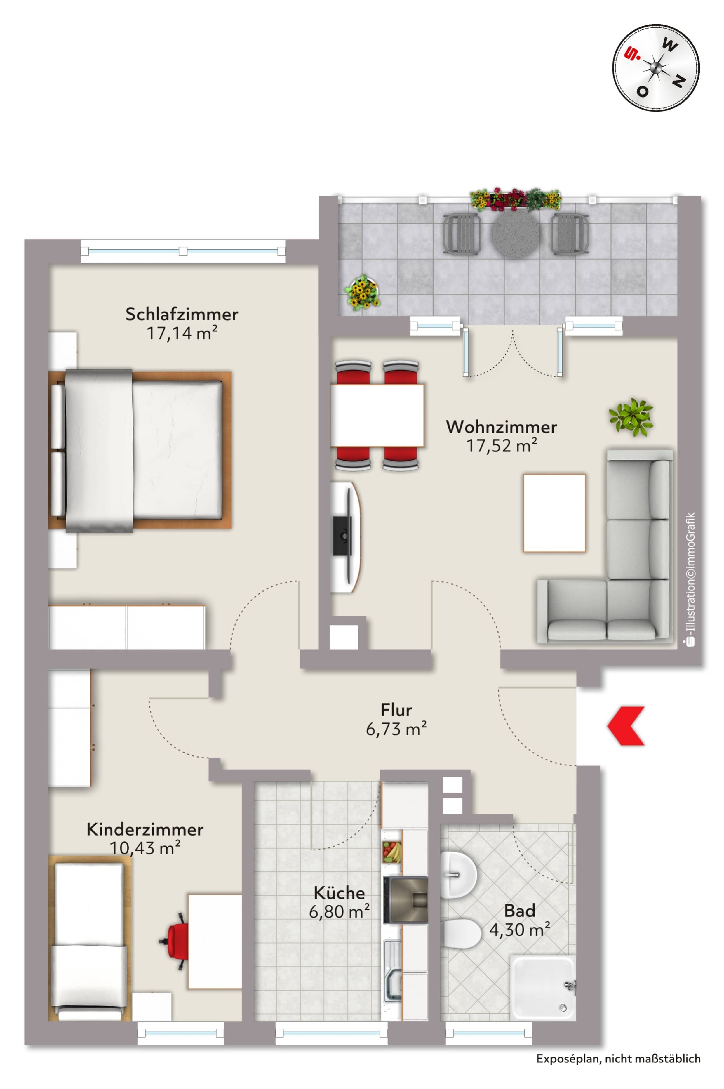 Wohnung zum Kauf 349.000 € 3 Zimmer 66,1 m²<br/>Wohnfläche ab sofort<br/>Verfügbarkeit Allmannsdorf Konstanz 78464