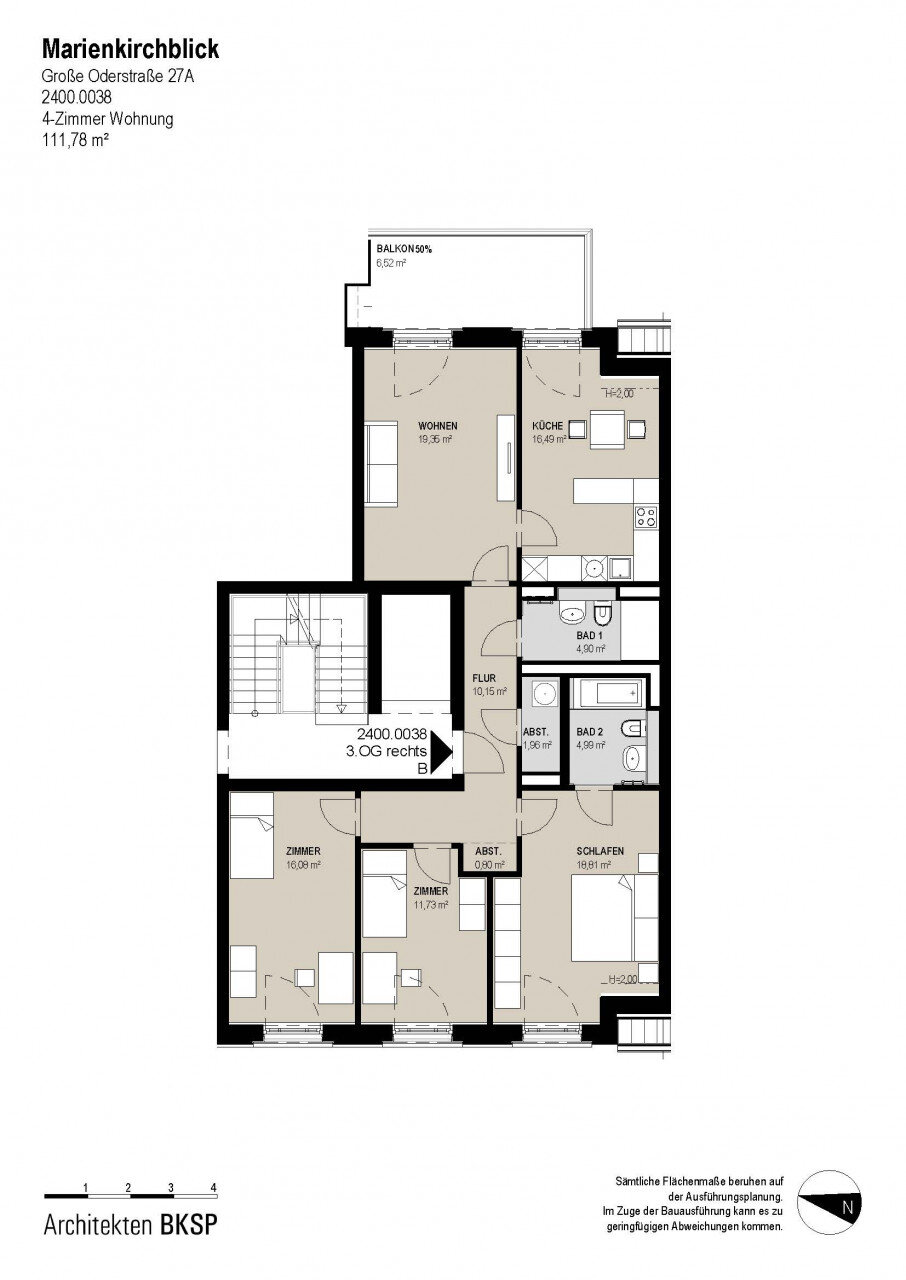 Wohnung zur Miete 1.783 € 4 Zimmer 111,8 m²<br/>Wohnfläche 3.<br/>Geschoss 01.01.2025<br/>Verfügbarkeit Große Oderstraße 27a Oderpromenade Frankfurt (Oder) 15230