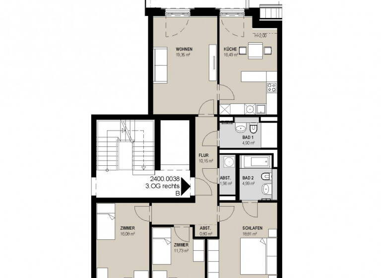 Wohnung zur Miete 1.788 € 4 Zimmer 111,8 m²<br/>Wohnfläche 3.<br/>Geschoss Große Oderstraße 27a Frankfurt Frankfurt (Oder) 15230