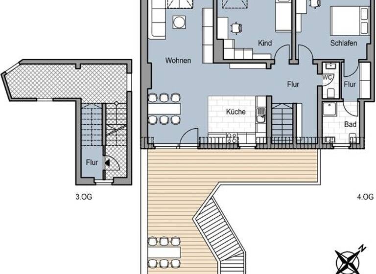 Wohnung zur Miete 950 € 3 Zimmer 100 m² 4. Geschoss frei ab 10.04.2026 Lessingstr. 29 Paulusviertel Halle (Saale) 06114