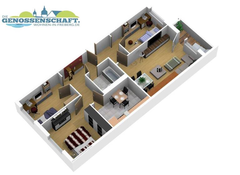 Wohnung zur Miete 439 € 4 Zimmer 67,8 m² 1. Geschoss Paul-Müller-Straße 18 Freiberg 09599