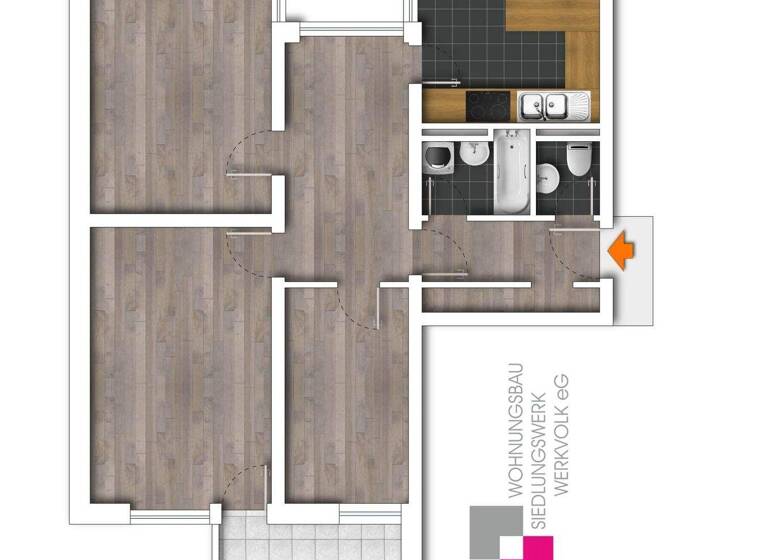 Wohnung zur Miete 681 € 3,5 Zimmer 80 m² 2. Geschoss frei ab 01.07.2026 Friedrich-Ebert-Str. 20 Großprüfening-Dechbetten-Königswiesen Regensburg 93051