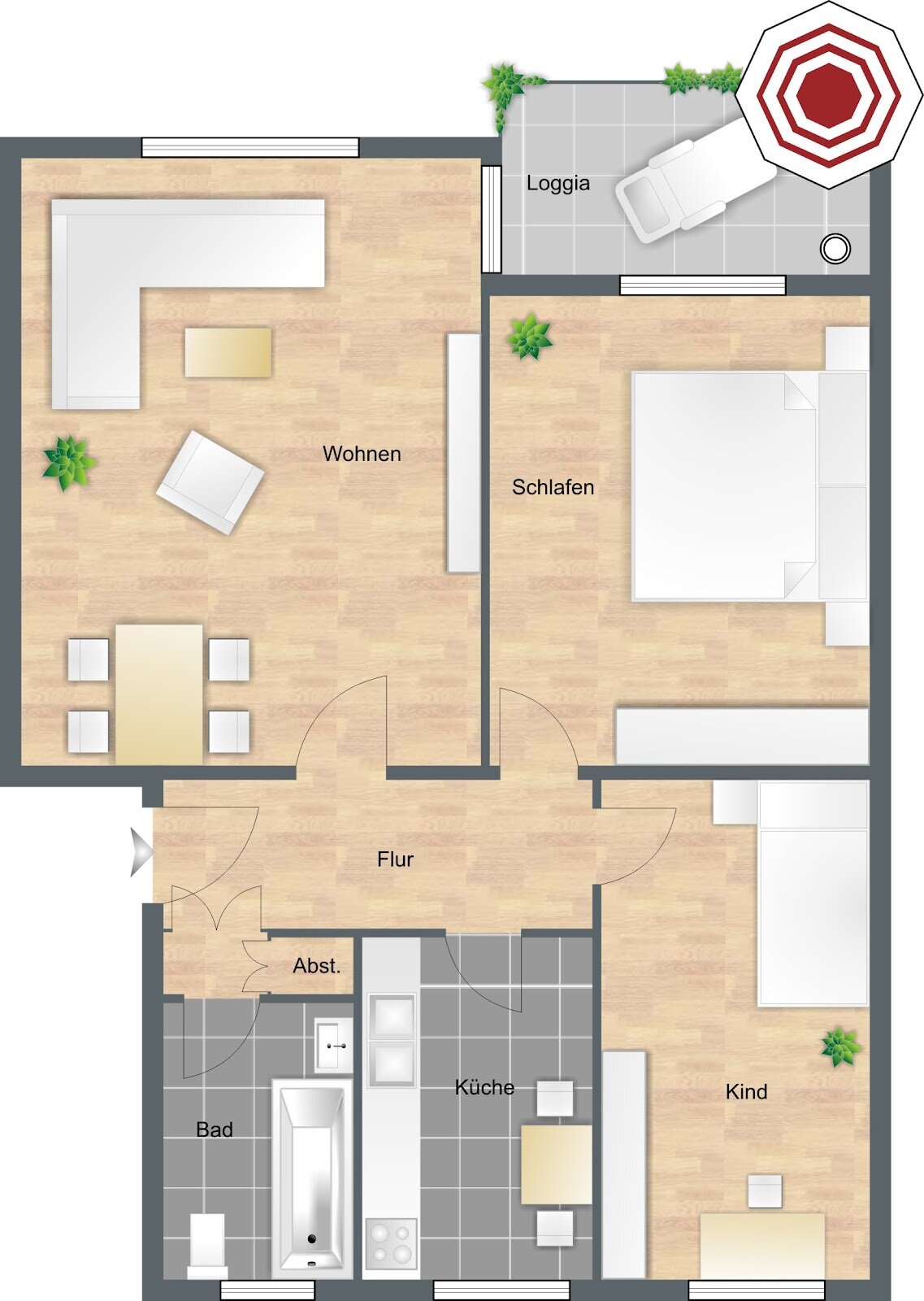 Wohnung zur Miete 684 € 3 Zimmer 64 m²<br/>Wohnfläche 01.02.2025<br/>Verfügbarkeit Freidingstraße 22 Anderten Hannover 30559