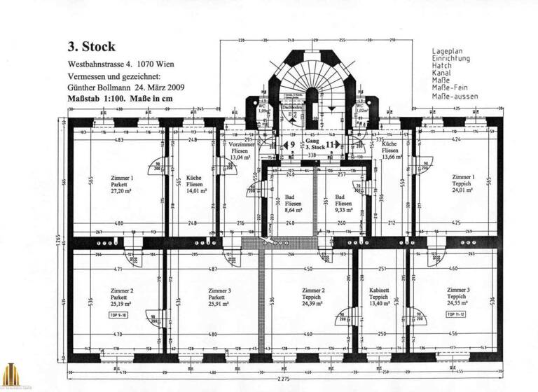 Wohnung zum Kauf 790.000 € 3,5 Zimmer 117 m² 3. Geschoss Wien 1070