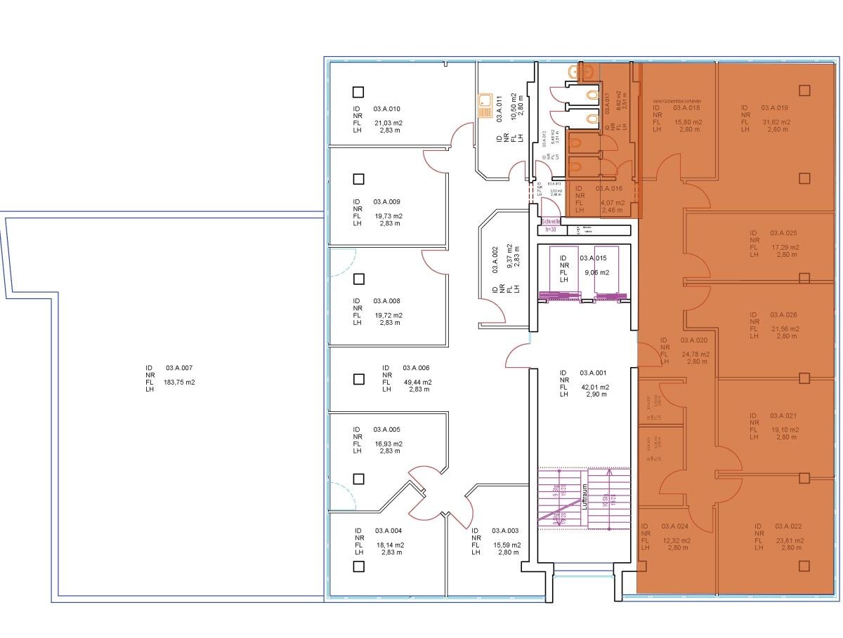 Bürofläche zur Miete 10,50 € 208,6 m²<br/>Bürofläche Praunheimer Landstraße 32 Hausen Frankfurt 60488