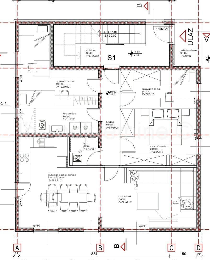 Wohnung zum Kauf 260.000 € 3 Zimmer 95 m²<br/>Wohnfläche Kastel Stari